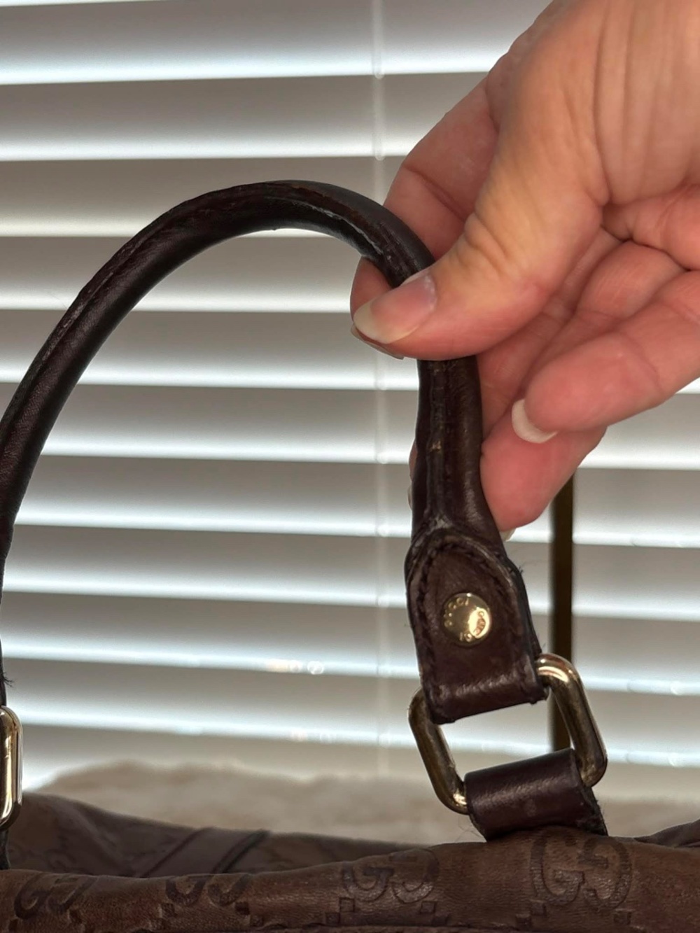 auth -Gucci "Gucci Guccissima Boston bag - Picture 7 of 10